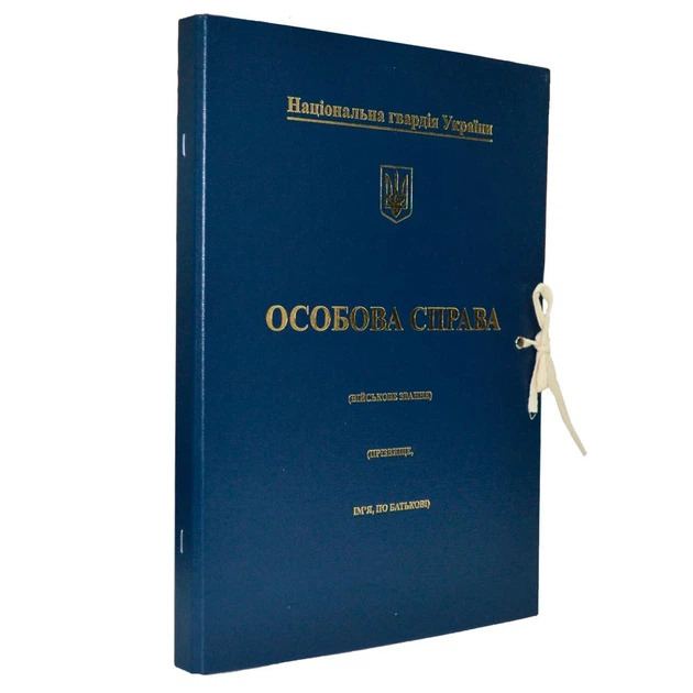 Папка iTEM "Особова справа, ДСНС України" картонна, на зав'язках, А4, 20 мм, бумвініл, тиснення золото iTEM313PT\2\НС